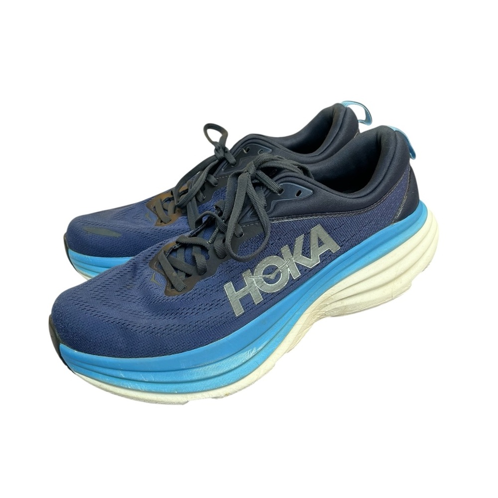 Hoka Bondi 8 Men's Navy and Sky Blue Athletic Shoes size 11 - Picture 2 of 11